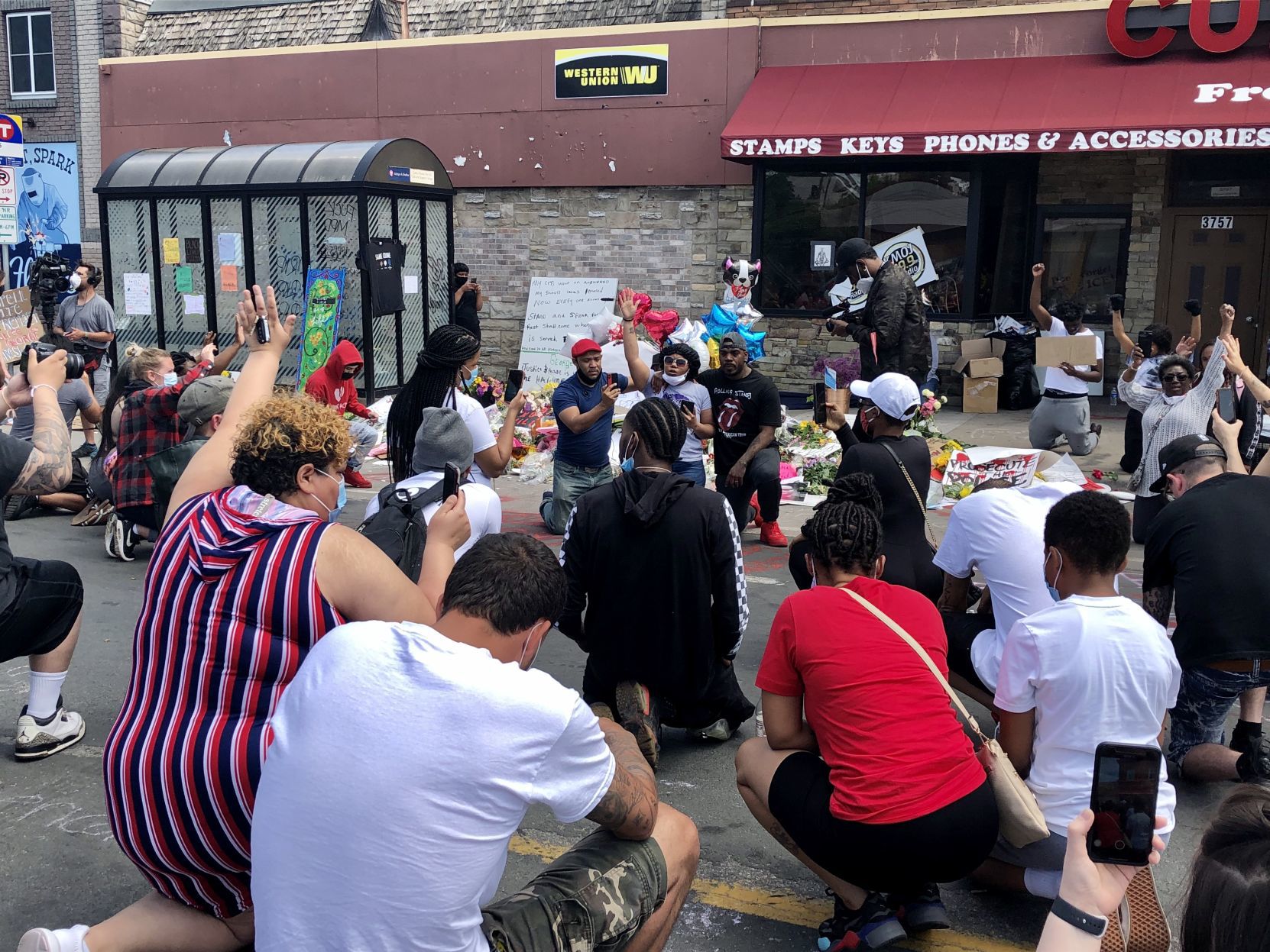 George Floyd memorial gathering in Minneapolis